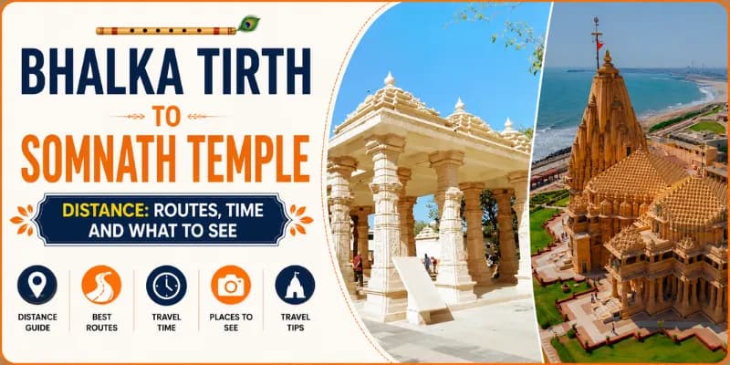 Bhalka Tirth to Somnath Temple Distance