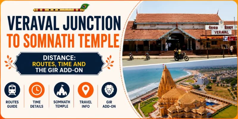 Veraval Junction to Somnath Temple Distance