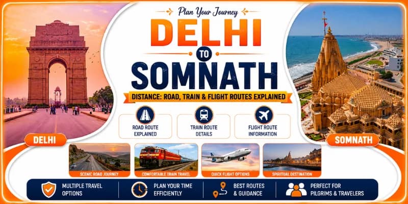 Delhi to Somnath Distance