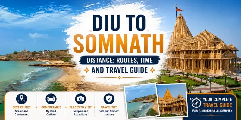 Diu to Somnath Distance