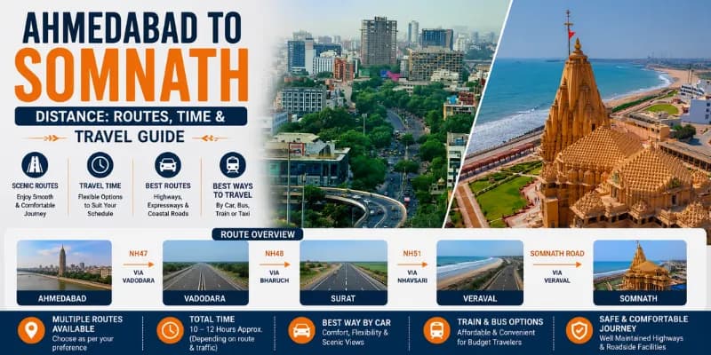 Ahmedabad to Somnath Distance