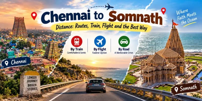 Chennai to Somnath Distance